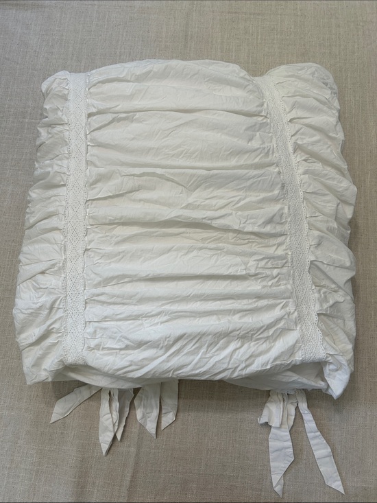 LoveShackFancy Other - LoveShackFancy Sweet Bows Duvet Cover With Pillow Sham White Ruched Shabby Chic